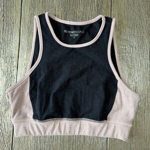Beyond Yoga Black Tank with Blush Trim